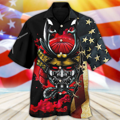 Samurai America Independence Day - Hawaiian Shirt - Owls Matrix LTD