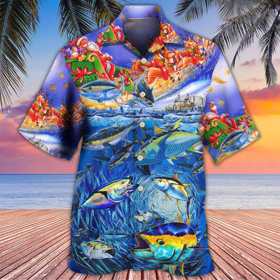 Fishing Santa Claus Love Ocean - Hawaiian Shirt - Owls Matrix LTD