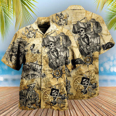 Pirate Skull Save A Ship Ride A Pirate - Hawaiian Shirt - Owls Matrix LTD