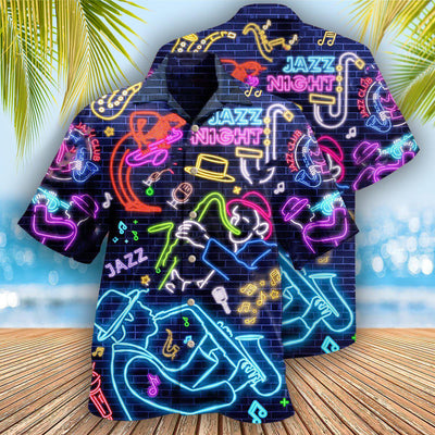Saxophone Love Neon - Hawaiian Shirt - Owls Matrix LTD