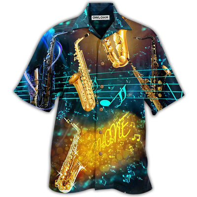 Hawaiian Shirt / Adults / S Saxophone Music All Night - Hawaiian Shirt - Owls Matrix LTD