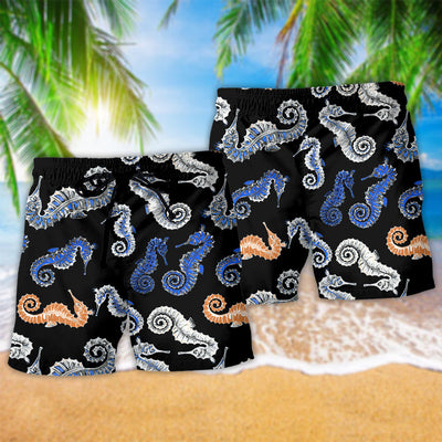 Seahorse Black Style Black - Beach Short - Owls Matrix LTD
