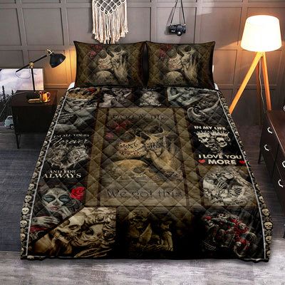Skull Couple To My Love You And Me We Got This - Quilt Set - Owls Matrix LTD