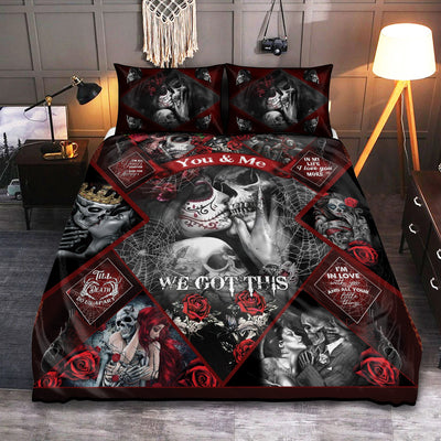 Skull Couple You And Me We Got This I Love You - Bedding Cover - Owls Matrix LTD