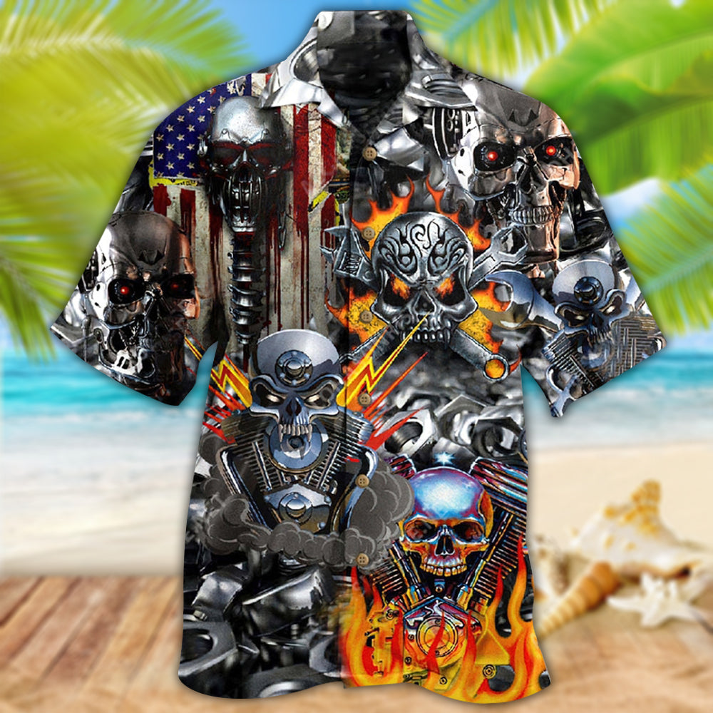 Skull Don't Fix Me Skull - Hawaiian Shirt - Owls Matrix LTD