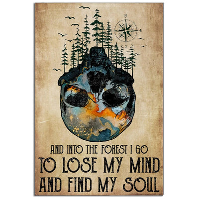 12x18 Inch Skull Forest To Lose My Mind - Vertical Poster - Owls Matrix LTD