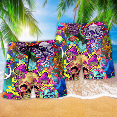 Skull Rainbow Smile Stunning - Beach Short - Owls Matrix LTD