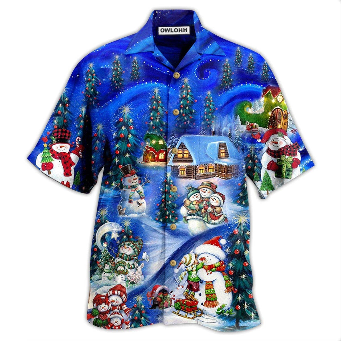 Hawaiian Shirt / Adults / S Snowman Chilling With My Snowmies - Hawaiian Shirt - Owls Matrix LTD