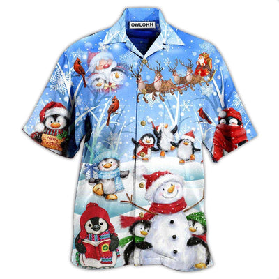 Hawaiian Shirt / Adults / S Snowman Wishing You A Little Cuteness - Hawaiian Shirt - Owls Matrix LTD