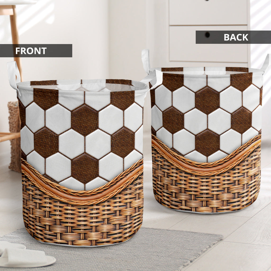Soccer Rattan Teaxture Style - Laundry Basket - Owls Matrix LTD