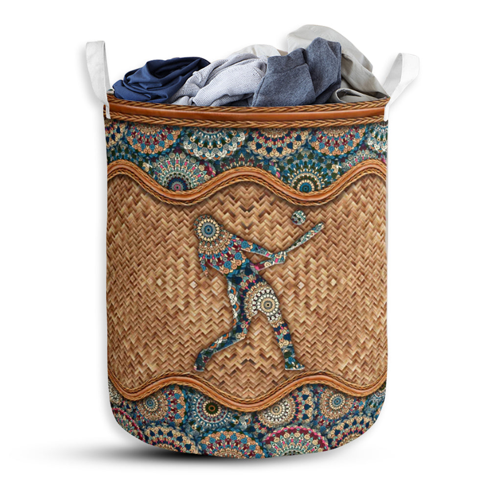 Softball Rattan Mandala Class - Laundry Basket - Owls Matrix LTD
