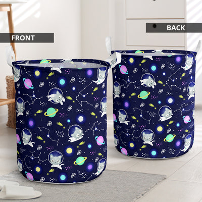 Cat Cute Space Cat - Laundry Basket - Owls Matrix LTD