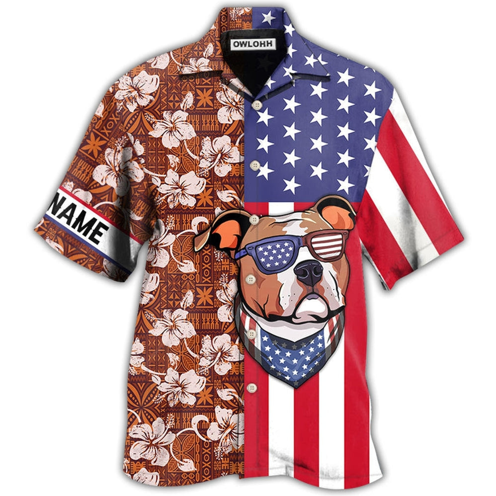 Hawaiian Shirt / Adults / S Staffordshire Bull Terrier Dog America Tropical Floral Personalized - Hawaiian Shirt - Owls Matrix LTD