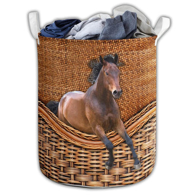 S: 17.72”x13.78” (45x35 cm) Strong Horse Basic Style - Laundry Basket - Owls Matrix LTD