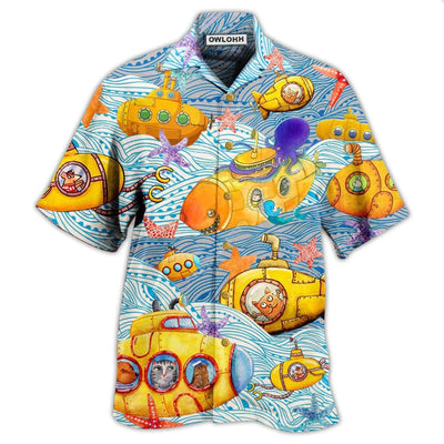 Hawaiian Shirt / Adults / S Diving Submarines Into The Ocean - Hawaiian Shirt - Owls Matrix LTD