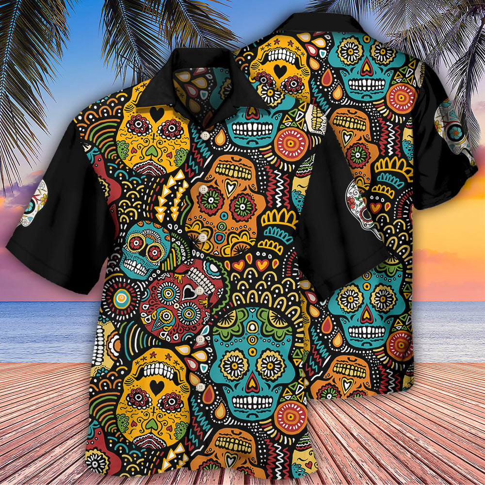 Sugar Skull Amazing Black Style - Hawaiian Shirt - Owls Matrix LTD