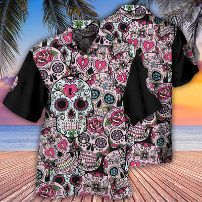 Sugar Skull Amazing Pink - Hawaiian Shirt - Owls Matrix LTD