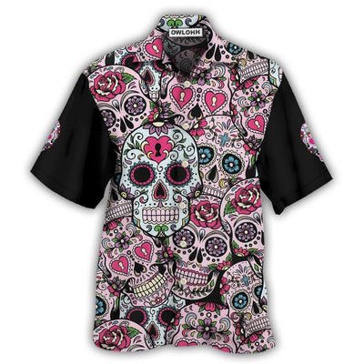 Hawaiian Shirt / Adults / S Sugar Skull Amazing Pink - Hawaiian Shirt - Owls Matrix LTD