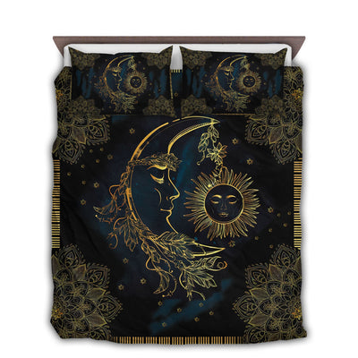 US / Twin (68" x 86") Mandala Sun And Moon - Bedding Cover - Owls Matrix LTD