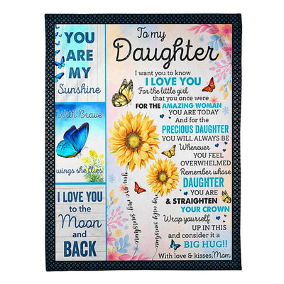 50" x 60" Sunflower I Want You To Know I Love You Mom To Daughter - Flannel Blanket - Owls Matrix LTD