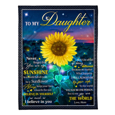 50" x 60" Sunflower Never Forget That U're My Sunshine Mom To Daughter - Flannel Blanket - Owls Matrix LTD