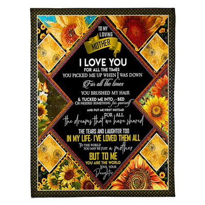 50" x 60" Sunflower You Will Always Be My Loving Mother In My Life - Flannel Blanket - Owls Matrix LTD