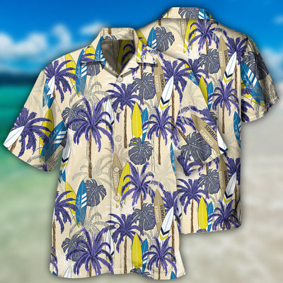 Surfing Tropical Tree - Hawaiian Shirt - Owls Matrix LTD