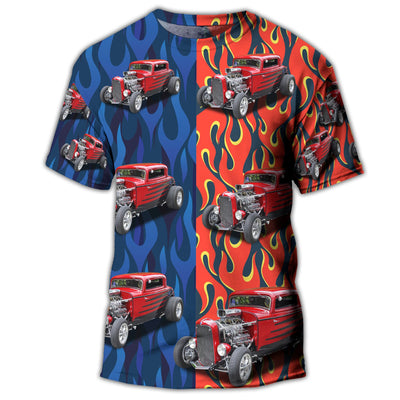 S Hot Rod Love Your Life Design For Treme - Round Neck T-shirt - Owls Matrix LTD