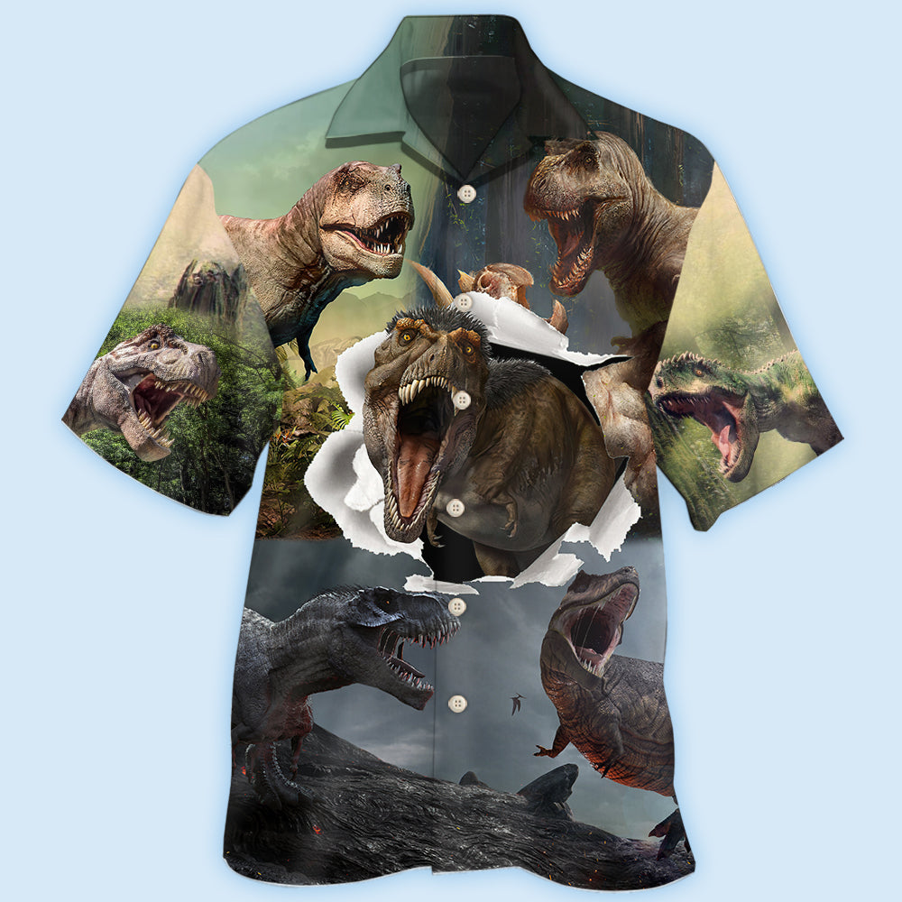 Dinosaur T-rex Cool - Hawaiian Shirt - Owls Matrix LTD