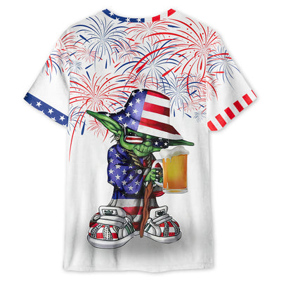 Independence Day SW Yoda With Beer - Unisex 3D T-shirt