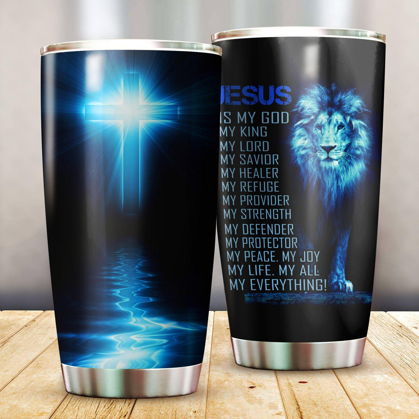 Jesus Lion Is My God - Tumbler - Owls Matrix LTD