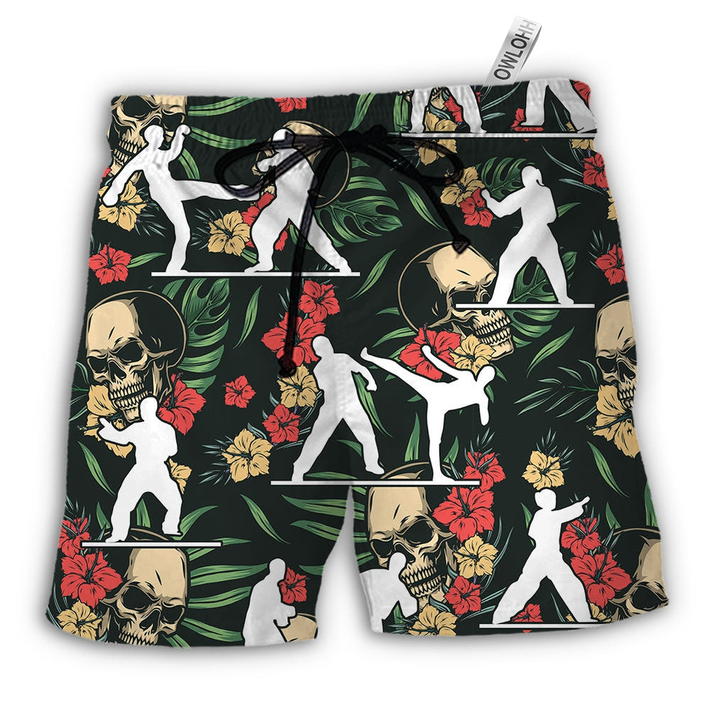 Beach Short / Adults / S Taekwondo Tropical Floral - Beach Short - Owls Matrix LTD