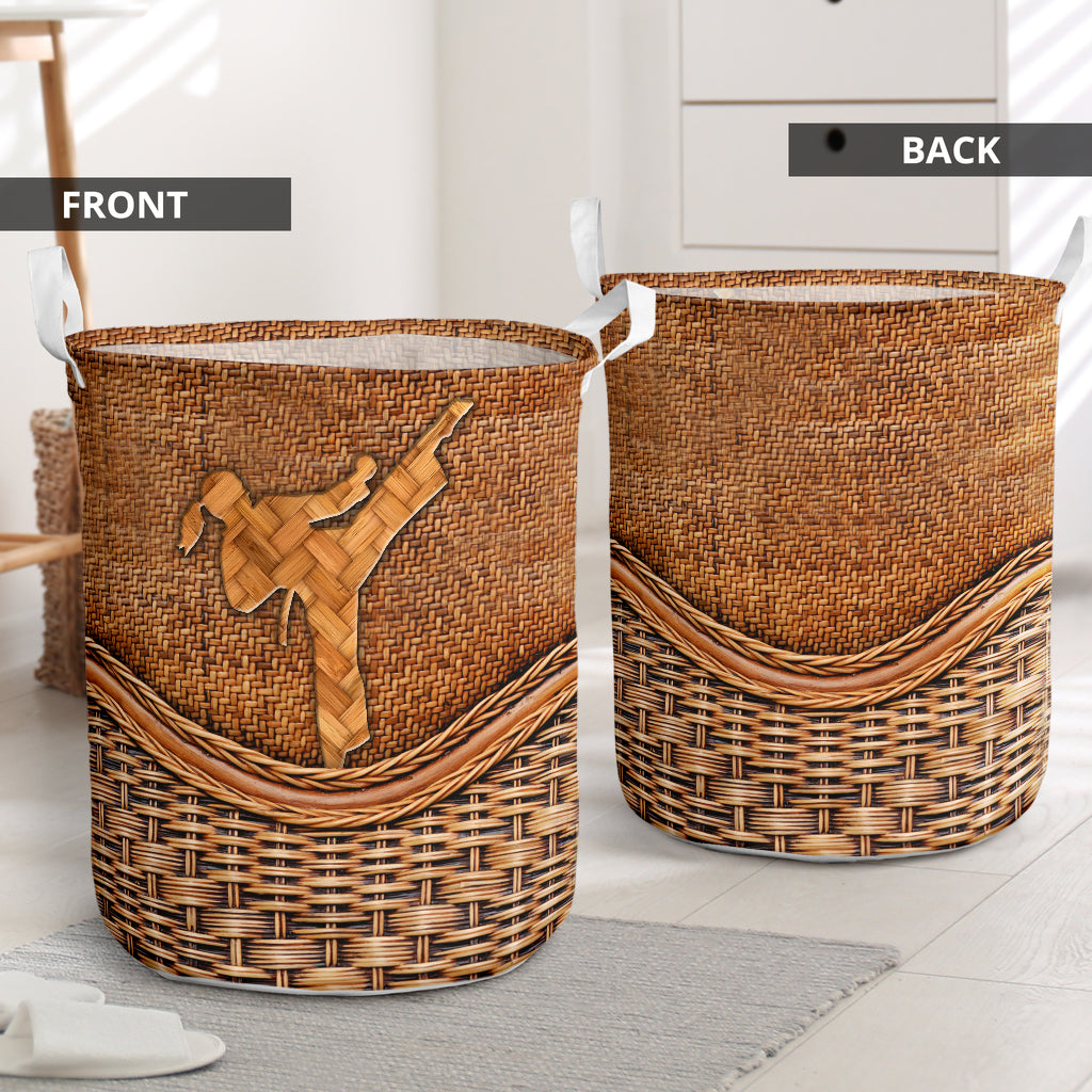 Taekwondo Rattan Texture Simple - Laundry Basket - Owls Matrix LTD