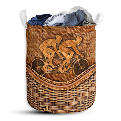 Tandem Bike Rattan Teaxture - Laundry Basket - Owls Matrix LTD