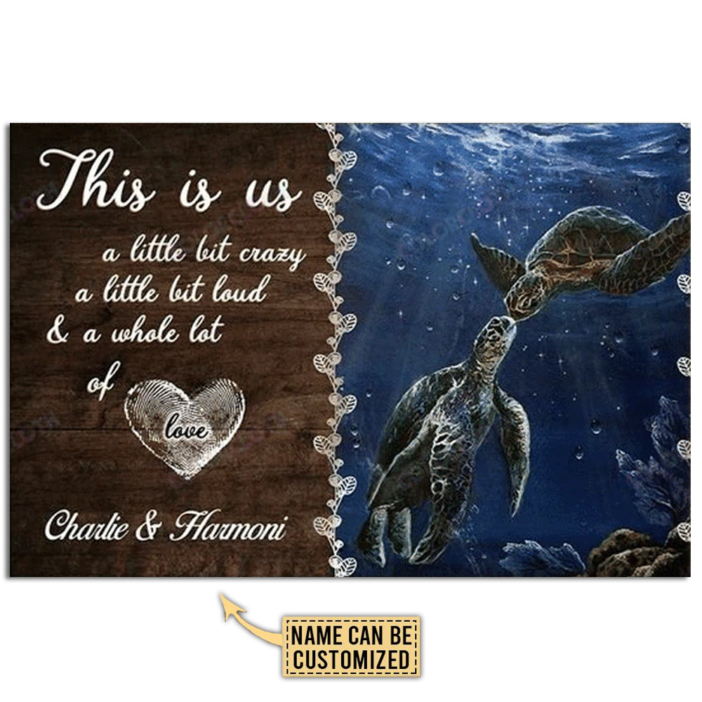 12x18 Inch Turtle Lover This Is Us Turtle Love Personalized - Horizontal Poster - Owls Matrix LTD