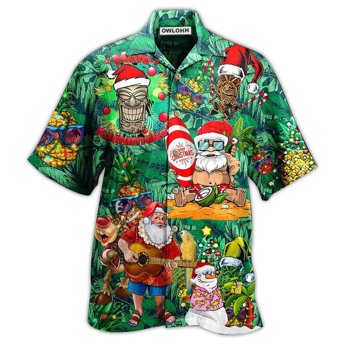 Hawaiian Shirt / Adults / S Tiki Love Christmas Funny Style - Hawaiian Shirt - Owls Matrix LTD