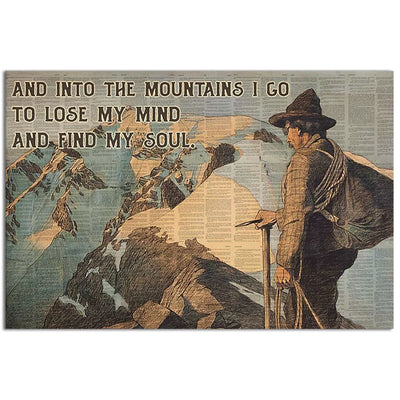12x18 Inch Hiking To The Mountains I Go Hiking - Horizontal Poster - Owls Matrix LTD