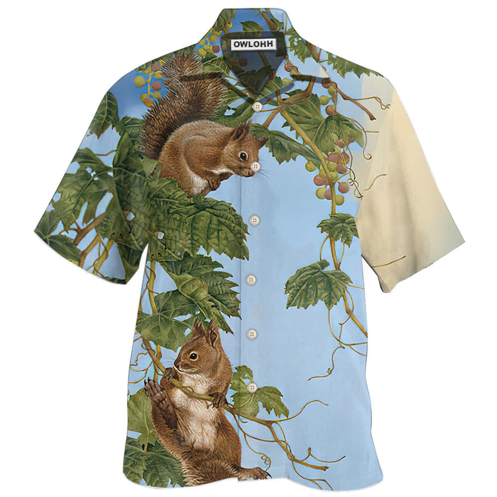 Hawaiian Shirt / Adults / S Squirrel Tree Climbing - Hawaiian Shirt - Owls Matrix LTD