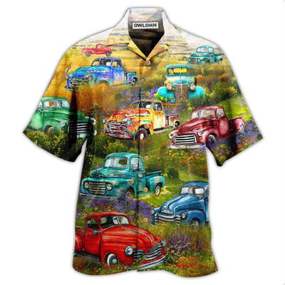 Hawaiian Shirt / Adults / S Car Pickup Trucks This Is How I Roll In Flower Field - Hawaiian Shirt - Owls Matrix LTD