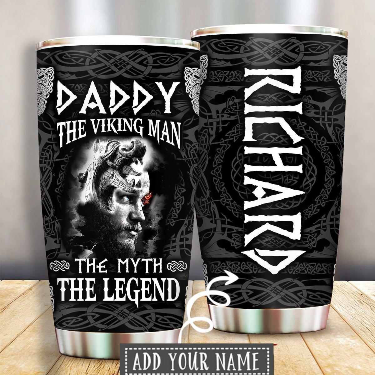 Viking Daddy The Legend Personalized - Tumbler - Owls Matrix LTD
