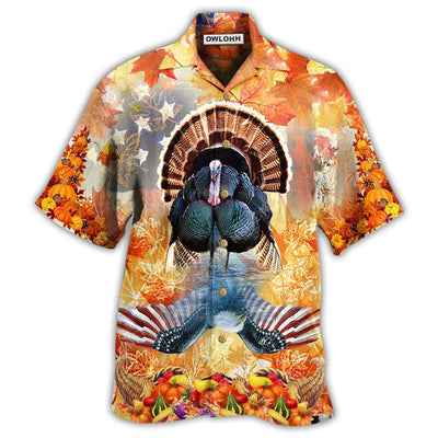 Hawaiian Shirt / Adults / S Turkey Love Autumn Love America - Hawaiian Shirt - Owls Matrix LTD