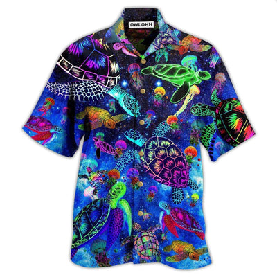 Hawaiian Shirt / Adults / S Turtle Amazing Sea Glowing - Hawaiian Shirt - Owls Matrix LTD