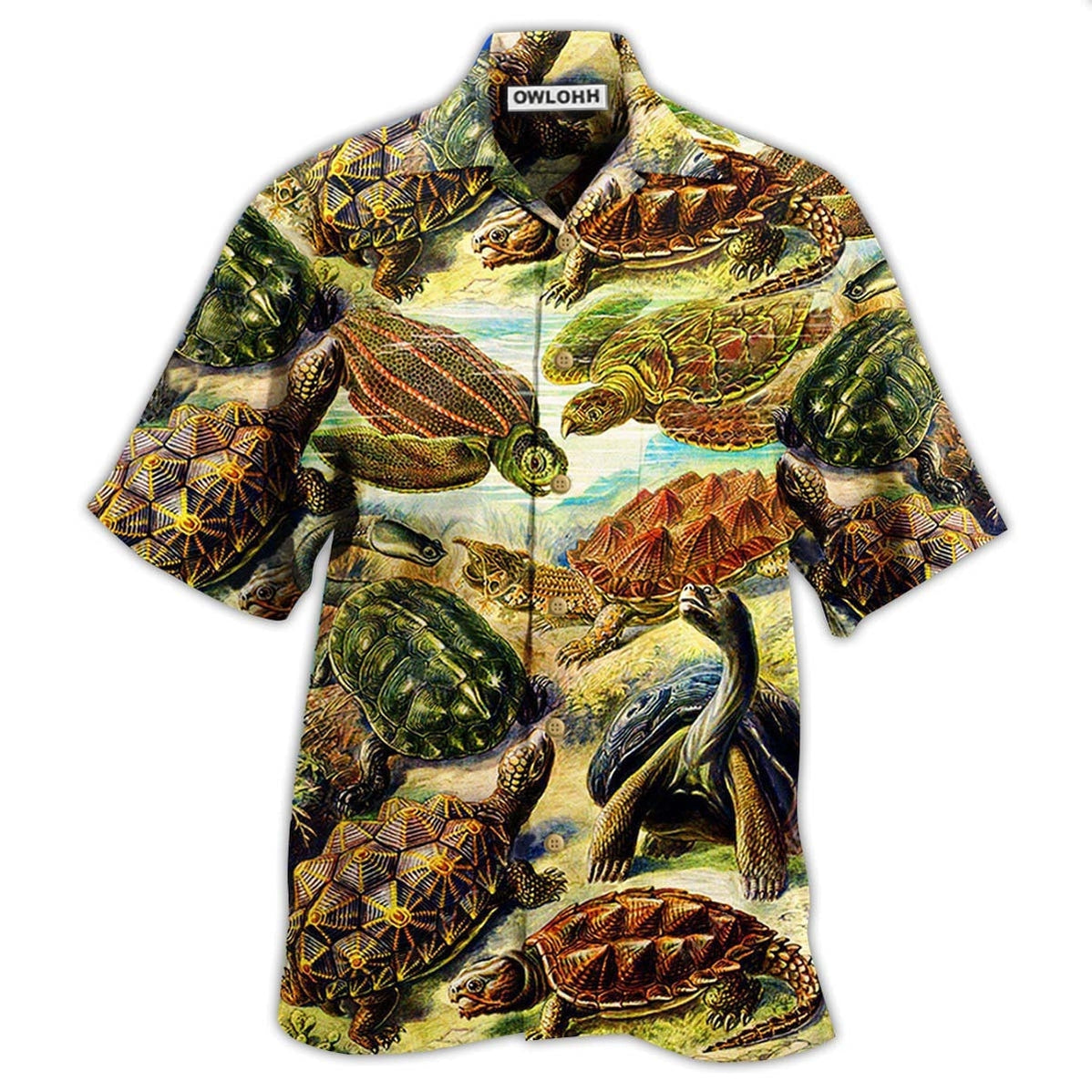 Hawaiian Shirt / Adults / S Turtle Be Not Afraid Of Going Slowly Beach - Hawaiian Shirt - Owls Matrix LTD