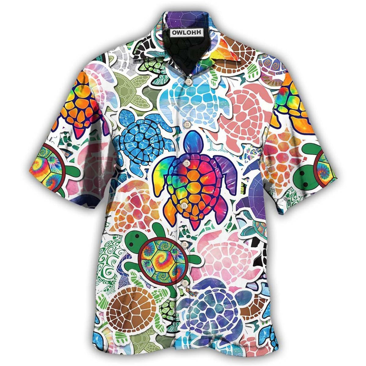 Hawaiian Shirt / Adults / S Turtle Color Mix Love Peace - Hawaiian Shirt - Owls Matrix LTD