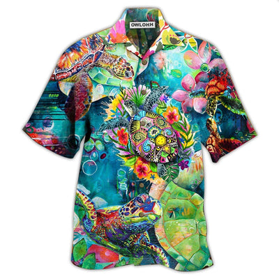Hawaiian Shirt / Adults / S Turtle Colorful Love Sea - Hawaiian Shirt - Owls Matrix LTD
