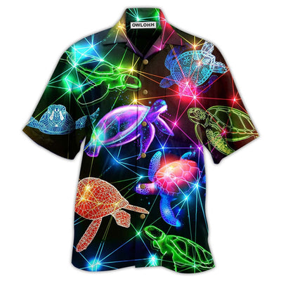 Hawaiian Shirt / Adults / S Turtle Fullcolor Neon Style Loves Ocean - Hawaiian Shirt - Owls Matrix LTD