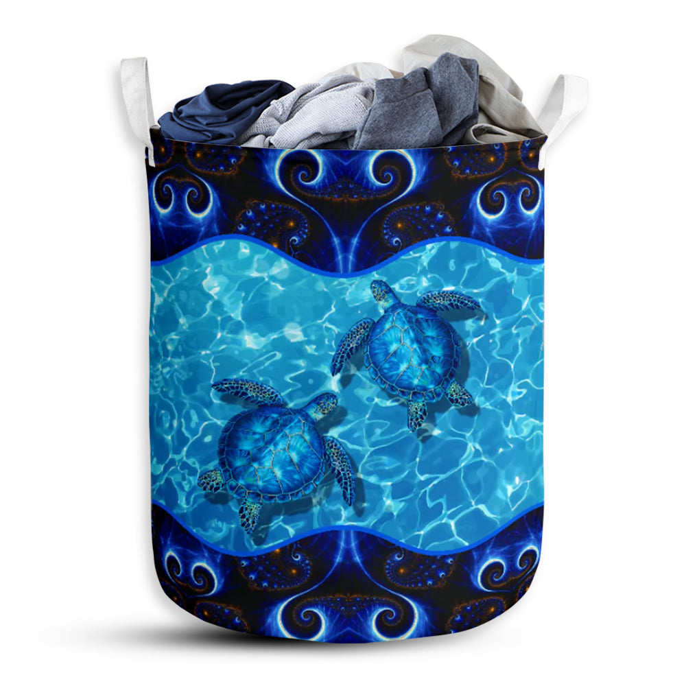 Turtle Galaxy On Ocean - Laundry Basket - Owls Matrix LTD