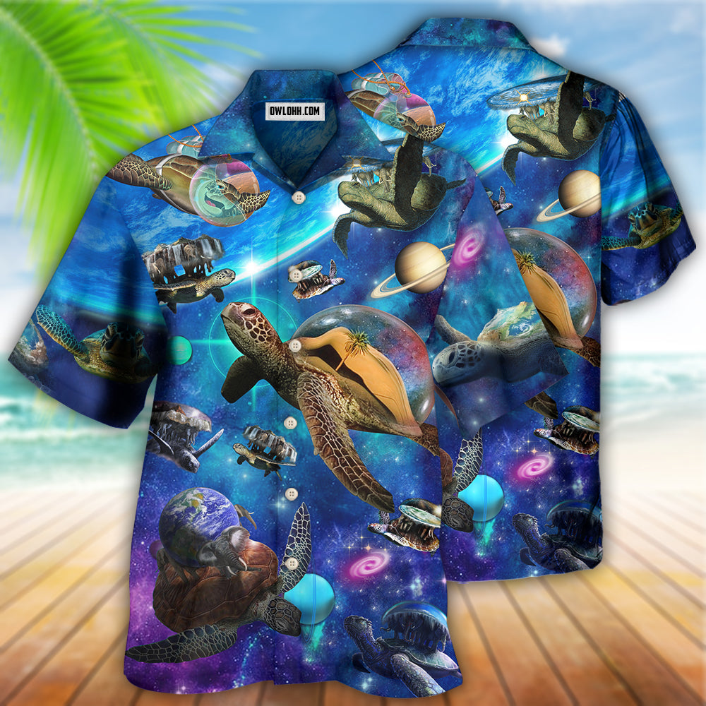 Turtle Loves Amazing Planet Style - Hawaiian Shirt - Owls Matrix LTD