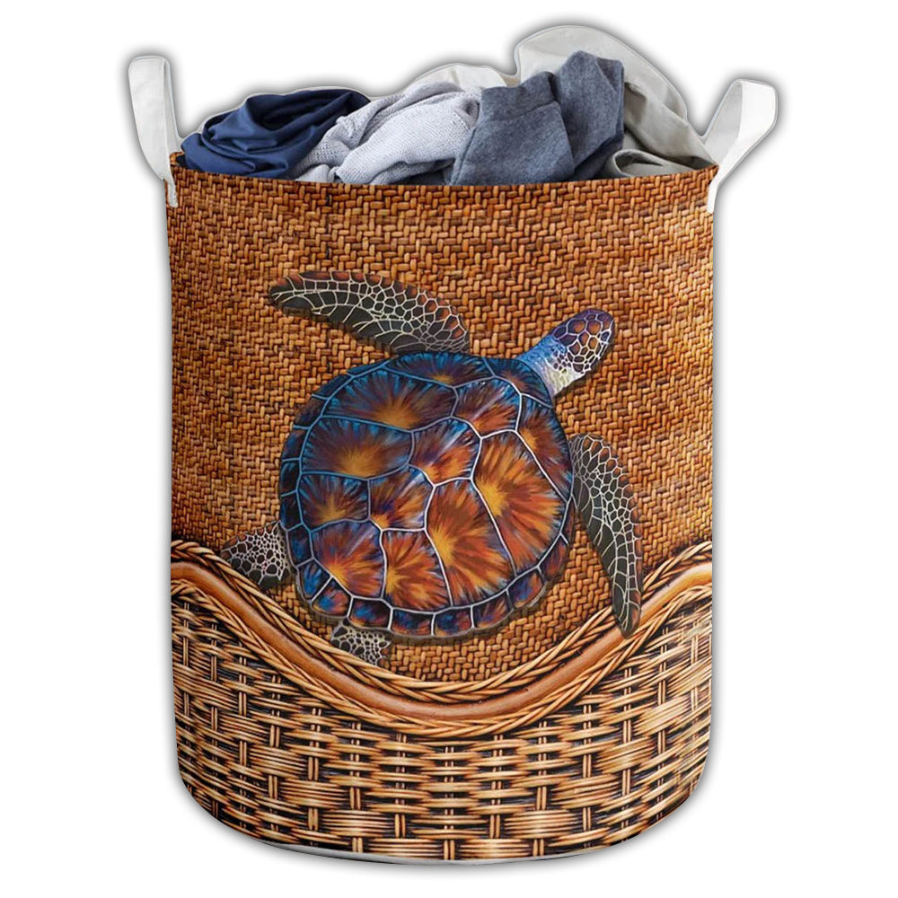 S: 17.72”x13.78” (45x35 cm) Turtle Sea Basic Style - Laundry Basket - Owls Matrix LTD