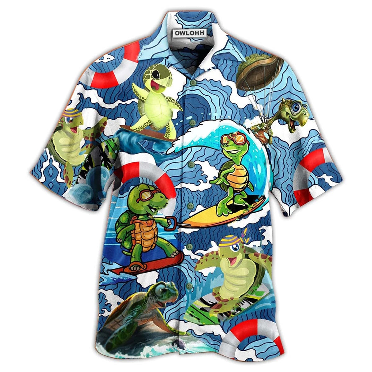 Hawaiian Shirt / Adults / S Turtle Surf Happy Style - Hawaiian Shirt - Owls Matrix LTD